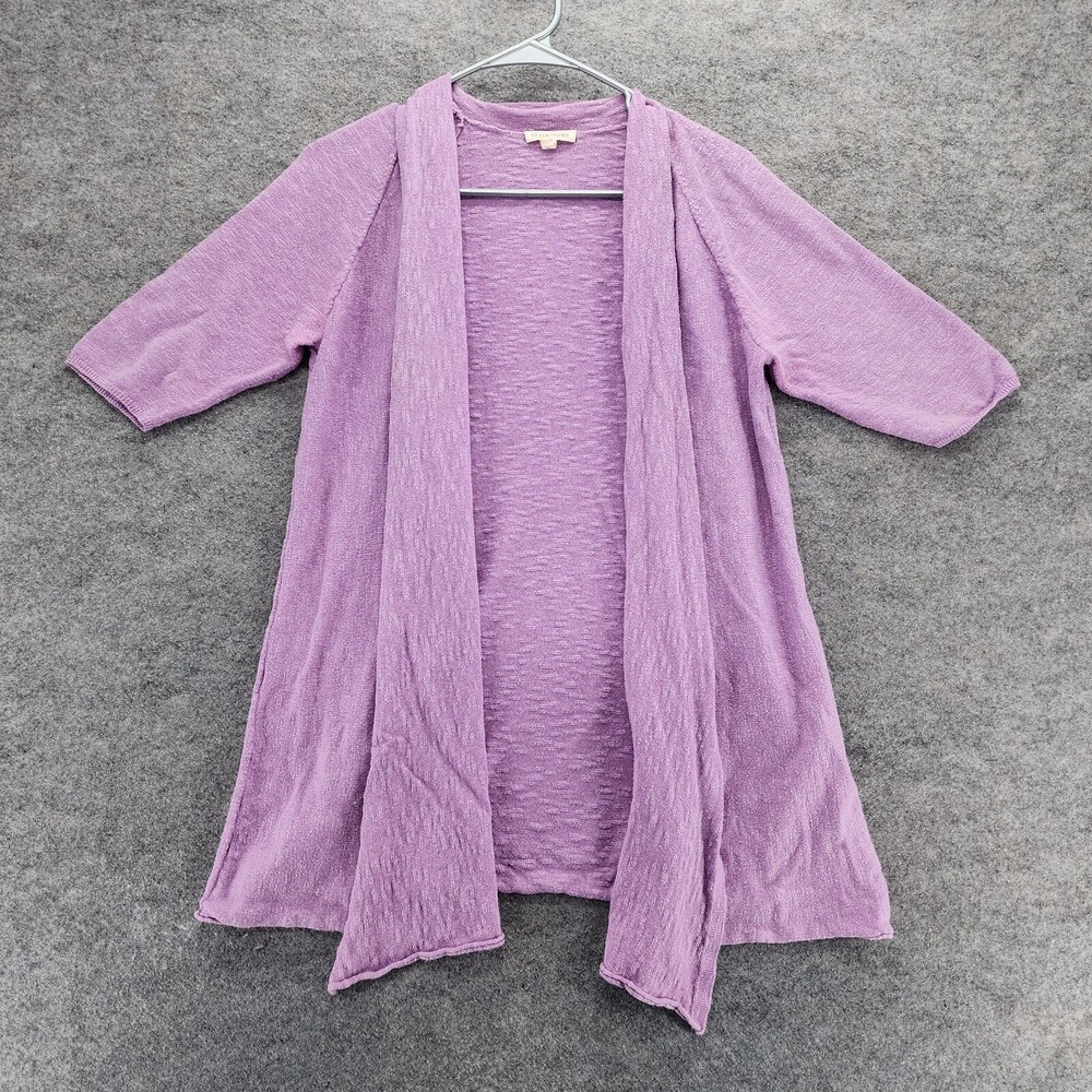 Eileen Fisher Cardigan Womens Medium Short Sleeve Purple